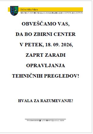 Obvestilo 18.9.2026